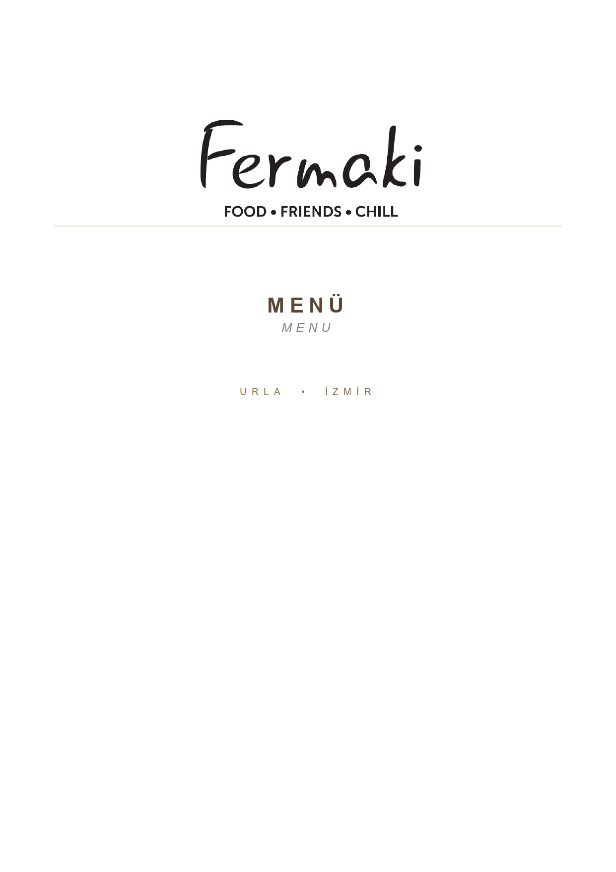Fermaki Urla Menü Sayfa 1